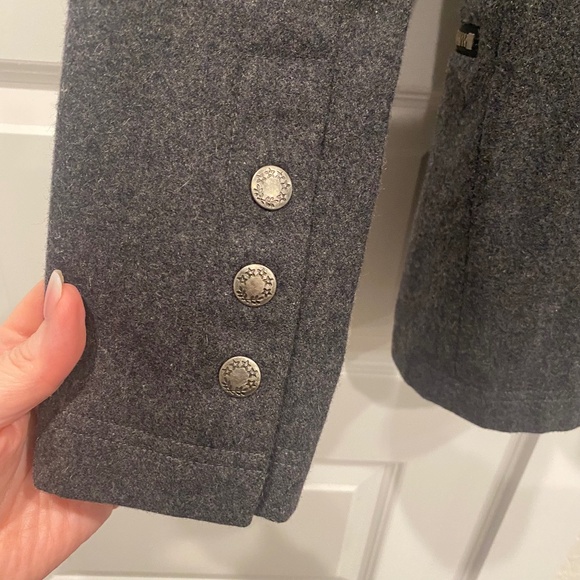 Vans Women Charcoal Grey Wool Blend Motorcycle Size S Jacket - Picture 2 of 11